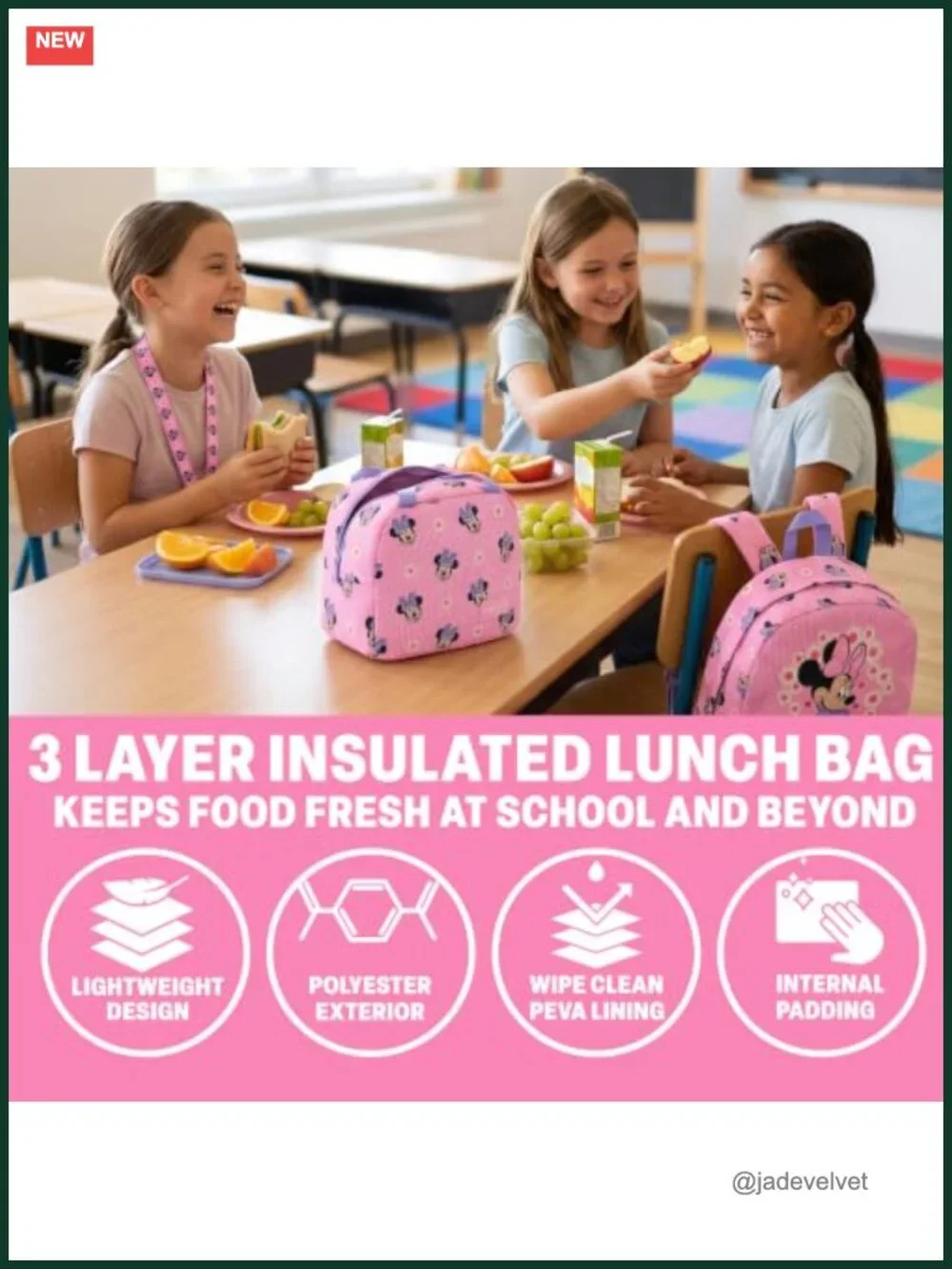 Girls Corduroy Backpack Set 4 Piece with Lunch Bag Pencil Case Lanyard
